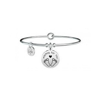 1 - Kidult bracelet 731287 316L steel pendant with newborn footprints Special Moments collection