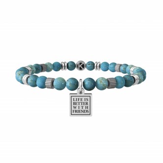 1 - Kidult men's friendship bracelet 731990 steel with turquoise Love collection