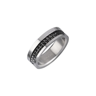 1 - Breil Joint man ring silver and black TJ3054 mis. 25