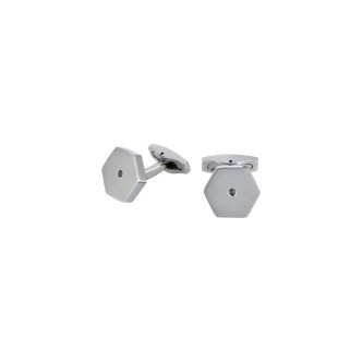 1 - Breil Black Diamond men's cufflinks in steel with diamond TJ3075