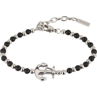 1 - Breil TJ2407 bracelet in steel and black onyx Black Onyx collection