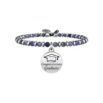 1 - Bracciale Sodalite Kidult 731435 acciaio 316L ciondolo per laurea collezione Special Moments