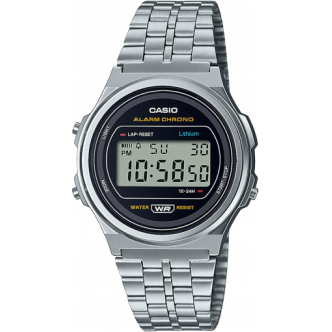 1 - Orologio digitale Casio Vintage grigio tondo A171WE-1AEF resina