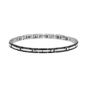 1 - Breil men's bracelet Black Diamond steel with diamond TJ3074