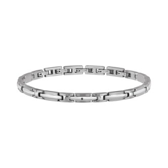 1 - Bracciale Breil uomo Black Diamond acciaio con diamante TJ3073