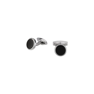 1 - Breil Code men's steel cufflinks with onyx TJ3058