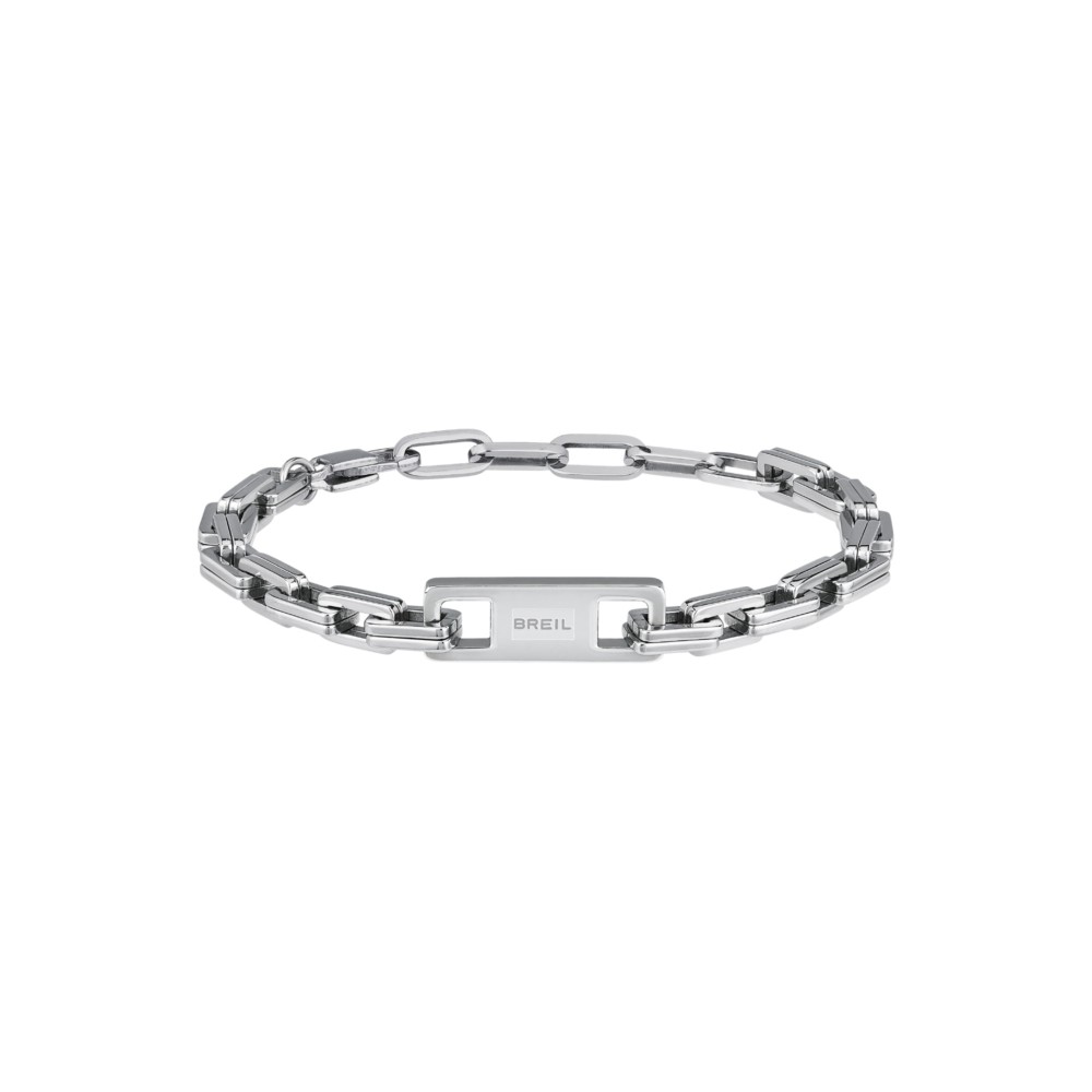 1 - Breil Logomania men's bracelet with chain links TJ3072 steel