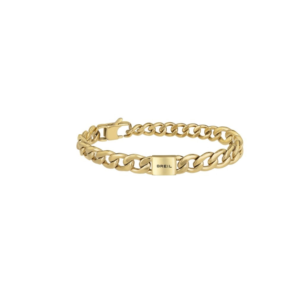 1 - Breil man bracelet golden Logomania chain links TJ3069 steel