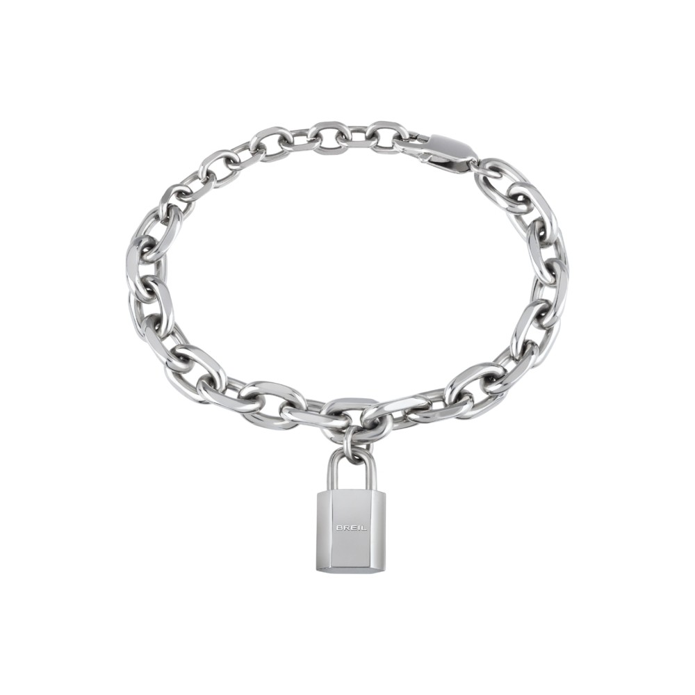 1 - Bracciale donna Breil Promise con lucchetto TJ3076 acciaio