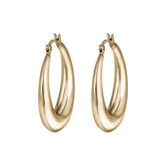 1 - Breil women's Hyper hoop earrings gold TJ3045 steel