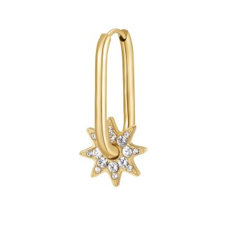 1 - Brosway Chakra Star woman earring golden oval steel BHKE112 with crystals