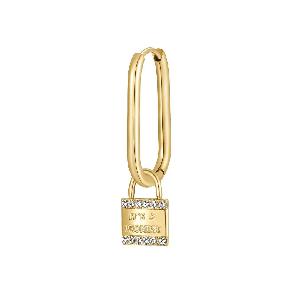 1 - Brosway Chakra woman earring Golden padlock BHKE118 with crystals