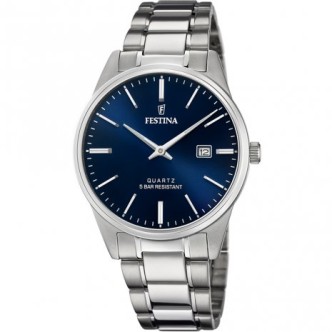 1 - Festina Classic man time only watch blue steel F20511 / 3