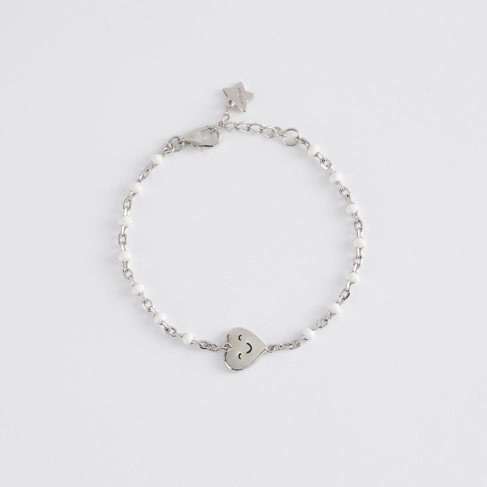 1 - Girl smile heart bracelet Mabina 533485 925 silver with enamel