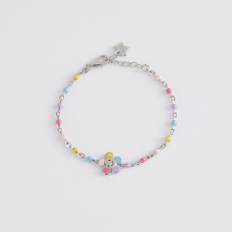 1 - Multicolor flower girl bracelet Mabina 533488 925 silver with enamel