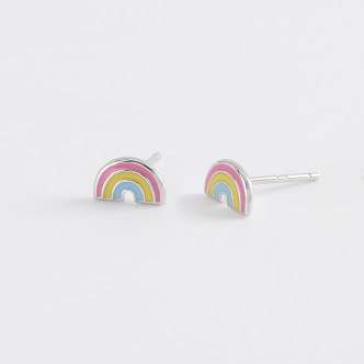 1 - Mabina rainbow girl earrings 563457 925 silver with enamel