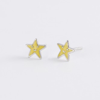 1 - Mabina star girl earrings 563459 925 silver with enamel