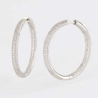 1 - Woman hoop earrings with zircons Mabina 563471 Silver 925