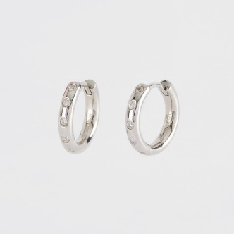 1 - Woman hoop earrings with zircons Mabina 563472 Silver 925