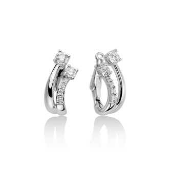 1 - Miluna 18 Kt White Gold Woman Earrings with Light Spots and Diamonds ERD2437