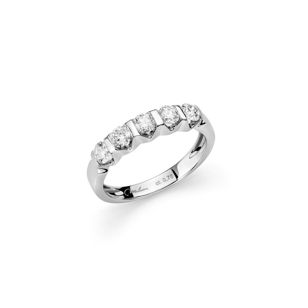 1 - Anello donna Miluna Oro Bianco 18 Kt con diamanti naturali LID3374-075G7