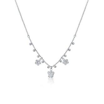 1 - Roberto Giannotti Angel woman necklace with silver flowers GIA388