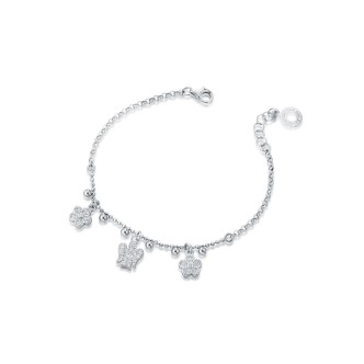 1 - Bracciale donna Roberto Giannotti Argento Angelo con fiori GIA392