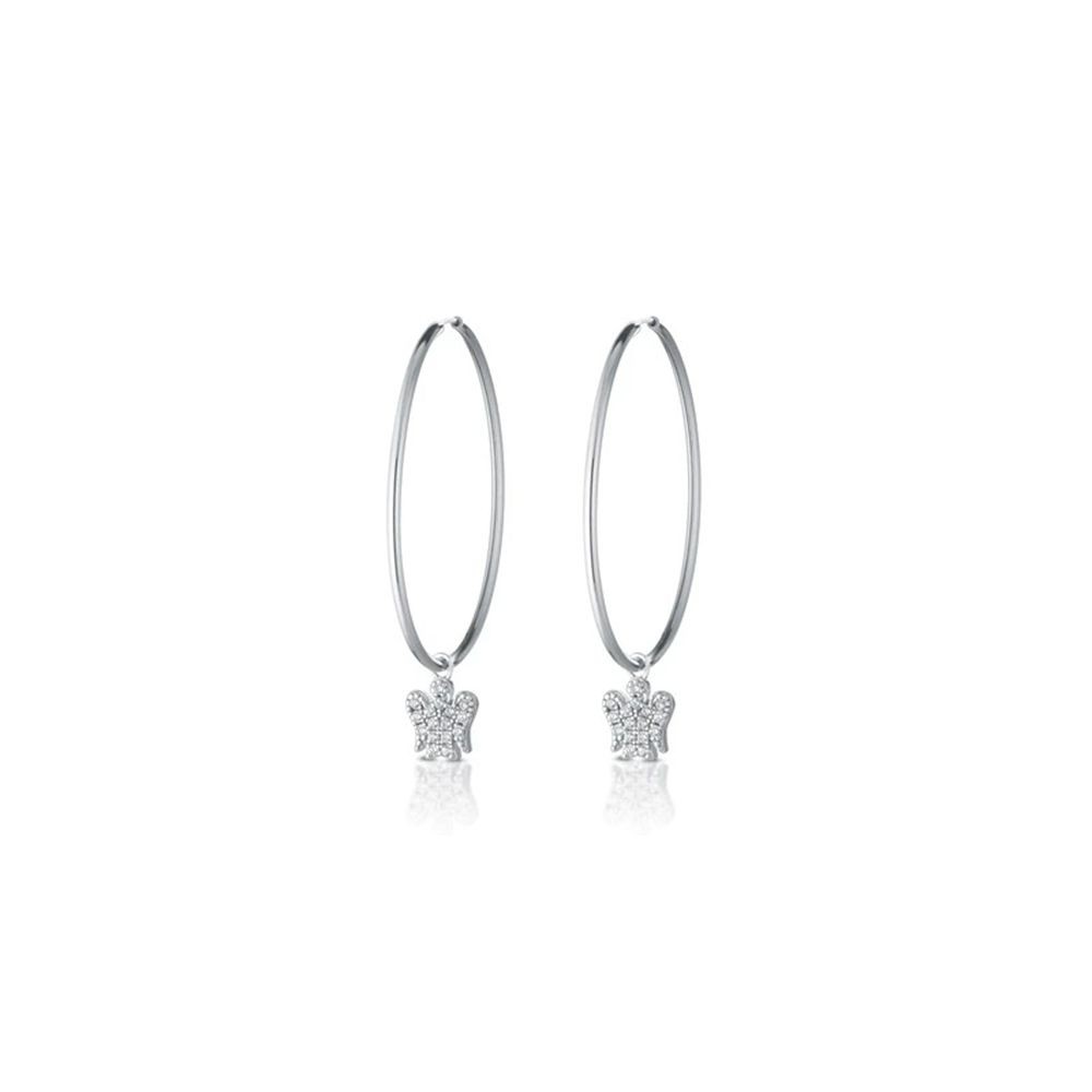 1 - Roberto Giannotti Angelo women's circle earrings GIA391 Silver with zircons