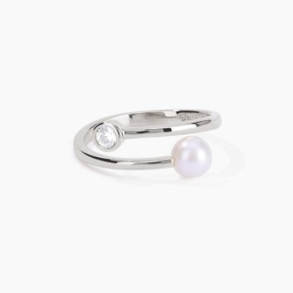 1 - Anello donna perla e zircone Mabina 523127 Argento 925