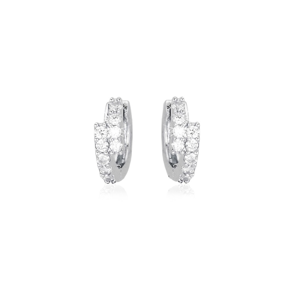 1 - Mabina women's hoop earrings 563028 Silver with zircons