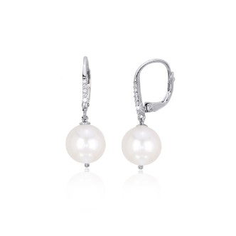 1 - Woman hook earrings with pearl Mabina Argento 563119