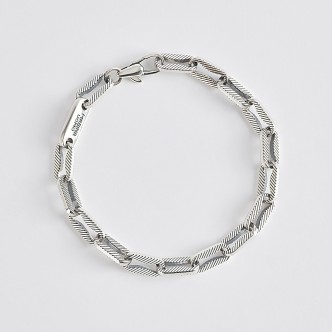 1 - Mabina men's silver bracelet with oval links 533529