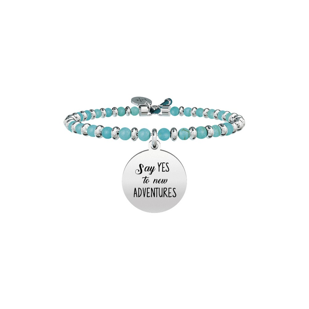 1 - Kidult bracelet 731441 316L stainless steel with turquoise stone Free Time collection