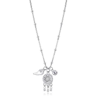 1 - Brosway Chakra BHKN055 Dreamcatcher woman necklace in steel with crystals