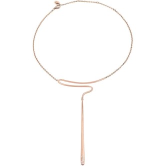 1 - Breil TJ2700 necklace in IP Rose satin steel with drop-shaped pendant with crystals Illusion collection