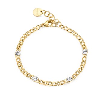 1 - Bracciale donna dorato Brosway acciaio 316L con cristalli BYM86