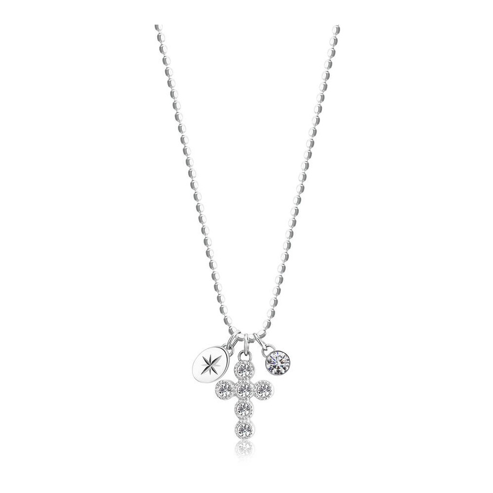 1 - Collana donna croce Brosway Chakra BHKN060 acciaio con cristalli