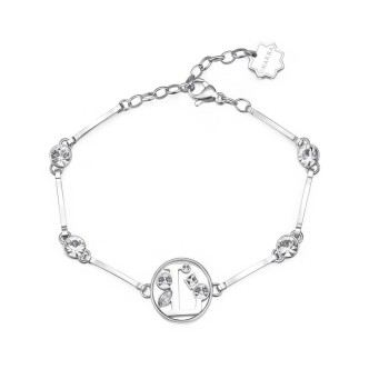 1 - Bracciale lettera L Brosway Chakra BHKB060 acciaio con cristalli