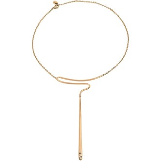 1 - Breil TJ2701 necklace in IP Light Gold satin steel with drop-shaped pendant with crystals Illusion collection