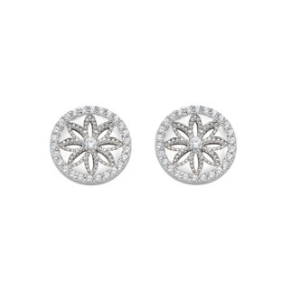 1 - Amen Flower of Life women's earrings EFLBBZ3 925 silver with zircons