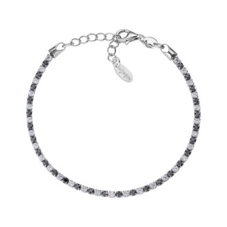 1 - Woman tennis bracelet black and white Amen Silver 925 BTABBN16