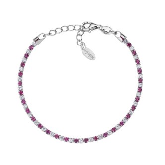 1 - Bracciale donna Tennis bianco e rosso Amen Argento 925 BTABBR16