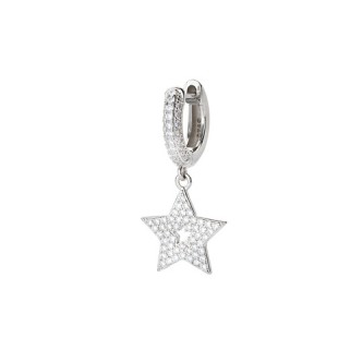 1 - Woman star headband single earring Amen ORMOSTBBZ 925 silver with zircons