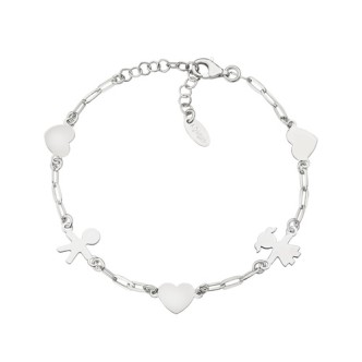 1 - Bracciale donna Amen Bombolini cuori e bambini BRCACUBIMIB Argento 925