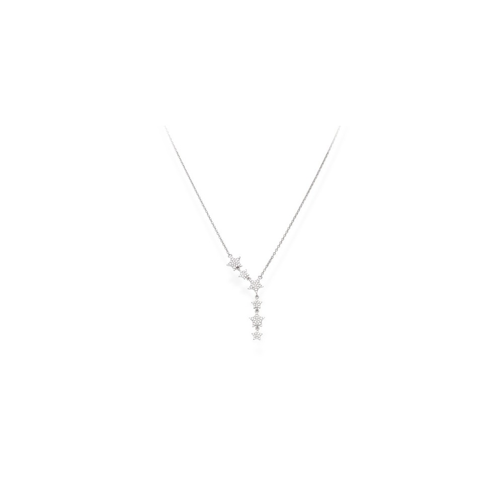 1 - Amen Star Woman Necklace with Cubic Zirconia Silver 925 CLPMSBBZ