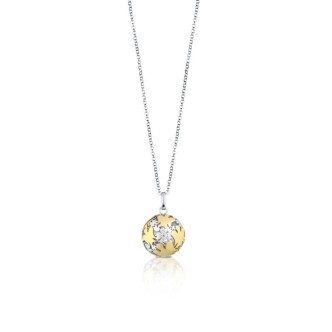 1 - Woman Necklace Chiama Angeli four-leaf clover Roberto Giannotti Yellow and white silver SFA144