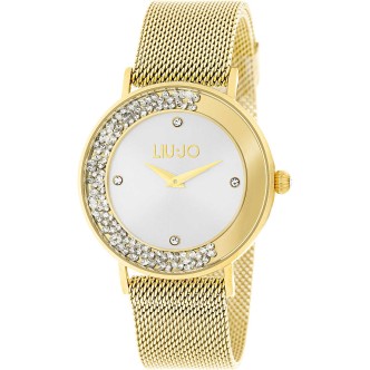 1 - Gold Liu Jo woman time only watch with steel crystals TLJ1347