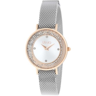 1 - Orologio solo tempo donna Liu Jo argento con cristalli acciaio TLJ1695 Mini dancing Slim