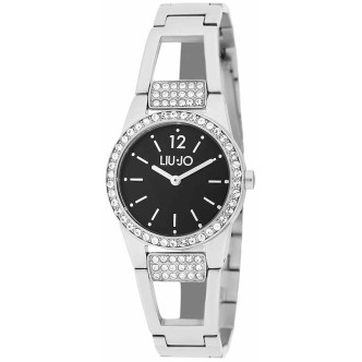 1 - Joliesse black woman time only watch TLJ1899 steel with crystals