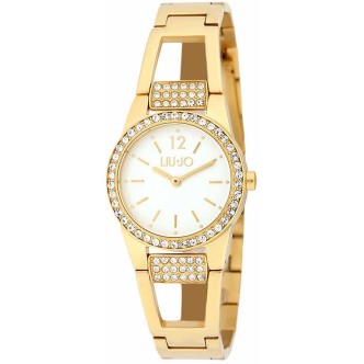 1 - Joliesse golden woman time only watch TLJ1900 steel with crystals